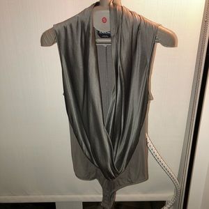 Silver and gray BEBE bodysuit